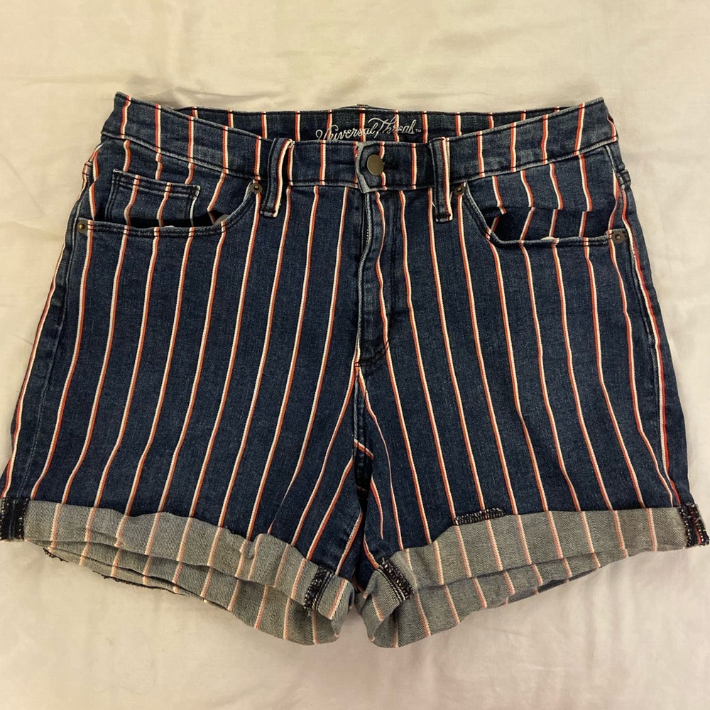 Striped High Waisted Shorts